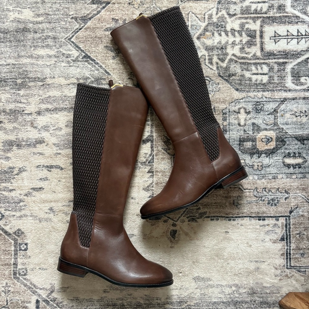 Cole Haan Rockland Chestnut Brown Leather Riding Boots size 6.5 - Picture 2 of 13